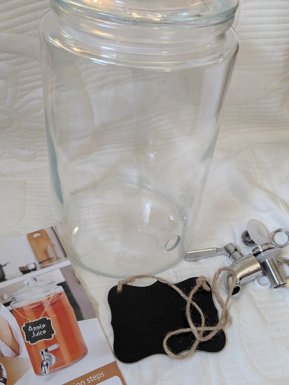 Glass Beverage Dispenser with Spigot - Orange Apple Juice